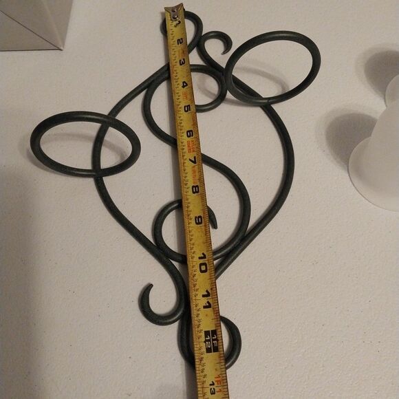 PartyLite P0121 Scroll Wall Sconce Metal W/ Frosted Glass Votive Tealight Cups - Picture 3 of 14